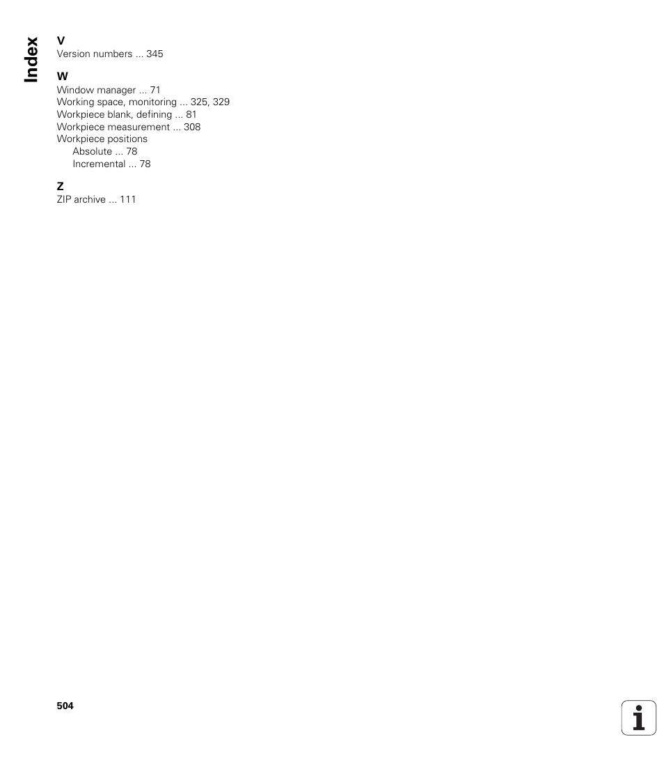 Index | HEIDENHAIN TNC 128 (77184x-01) User Manual | Page 504 / 505