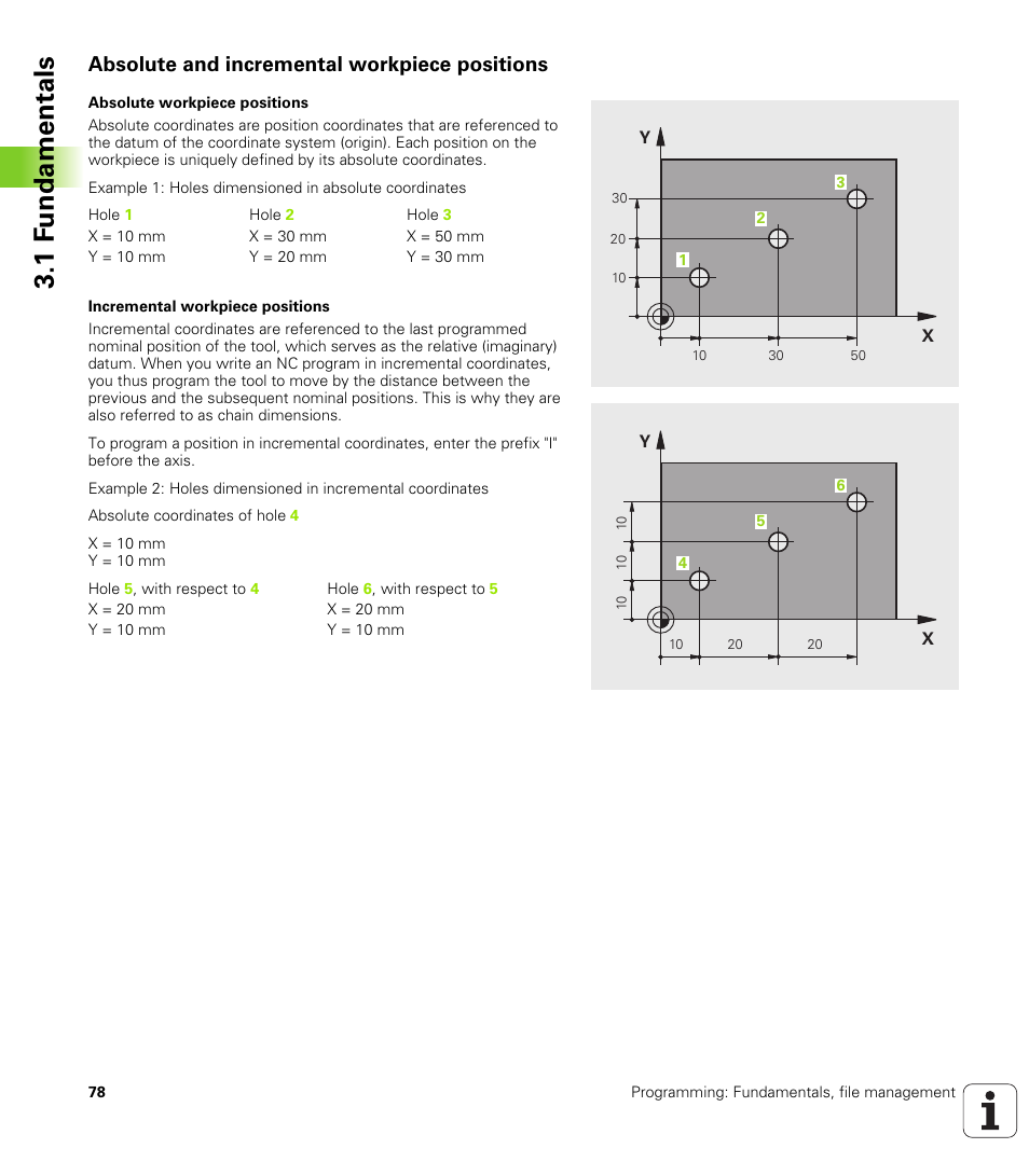 Absolute and incremental workpiece positions, 1 f undamentals | HEIDENHAIN TNC 128 (77184x-01) User Manual | Page 78 / 505