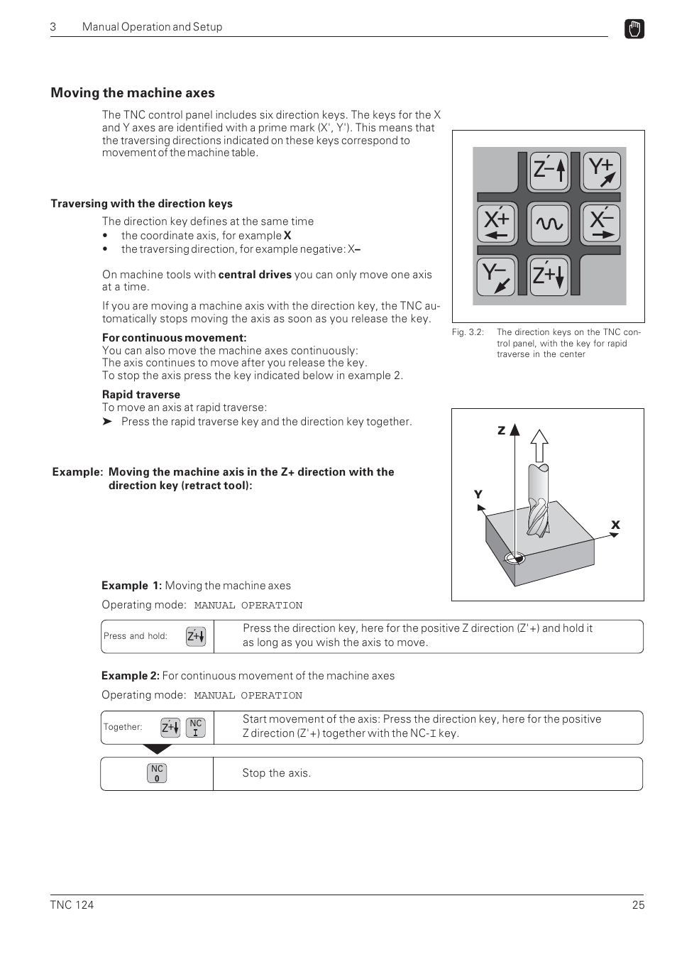 Z+ ´ z, Y+ x– ´ x | HEIDENHAIN NC 124 User Manual | Page 25 / 122