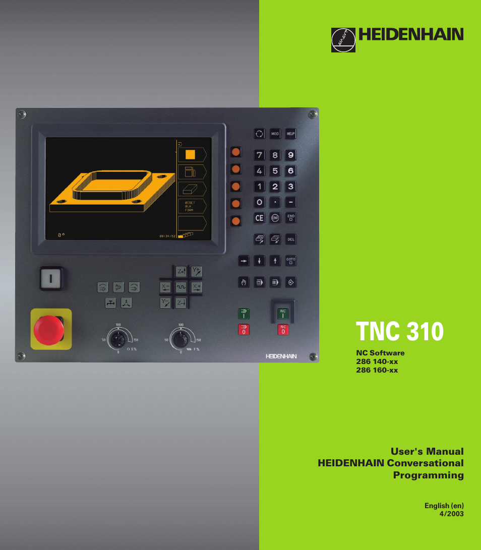 HEIDENHAIN TNC 310 (286 140) User Manual | 250 pages