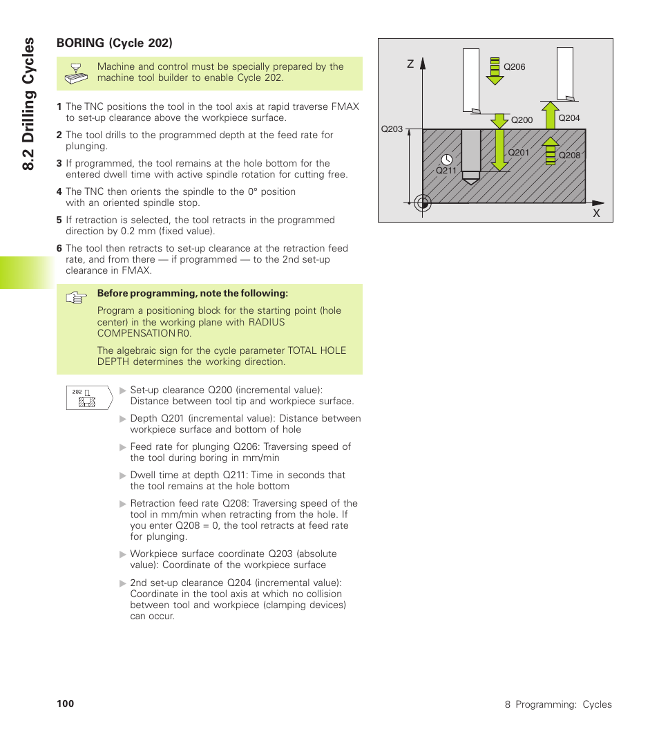 Boring (cycle 202), 2 dr illing cy cles | HEIDENHAIN TNC 310 (286 140) User Manual | Page 112 / 250