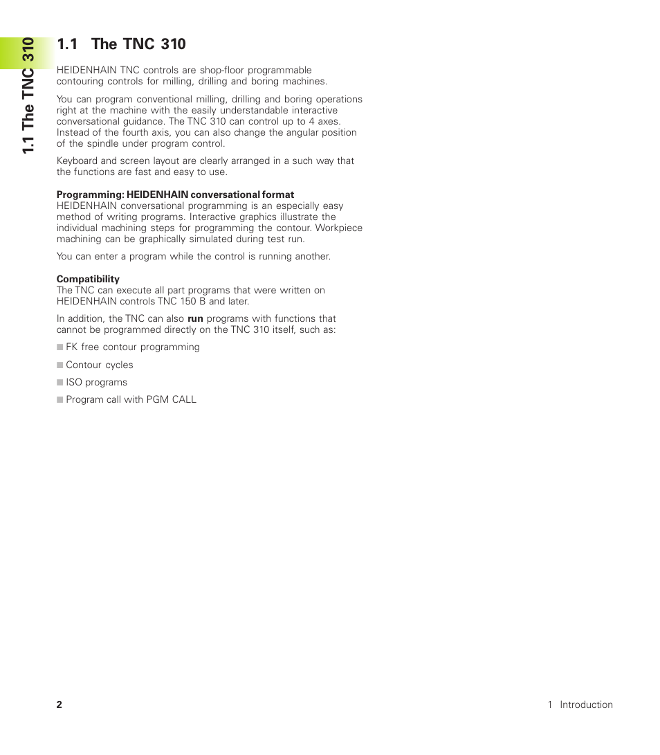 1 thetnc 310, 1 the tnc 310, 1 the tnc 31 0 | HEIDENHAIN TNC 310 (286 140) User Manual | Page 14 / 250
