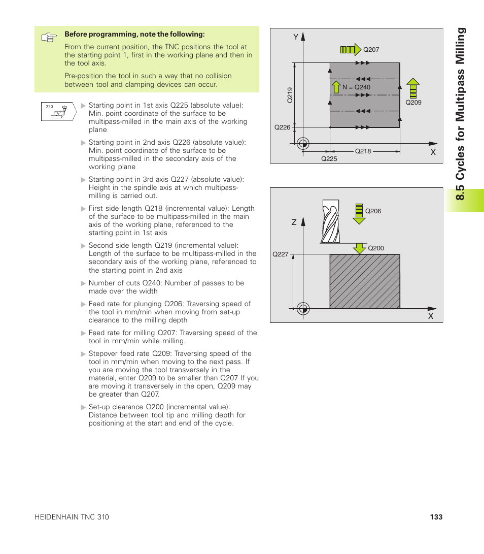 5 cycles for multipass milling | HEIDENHAIN TNC 310 (286 140) User Manual | Page 145 / 250