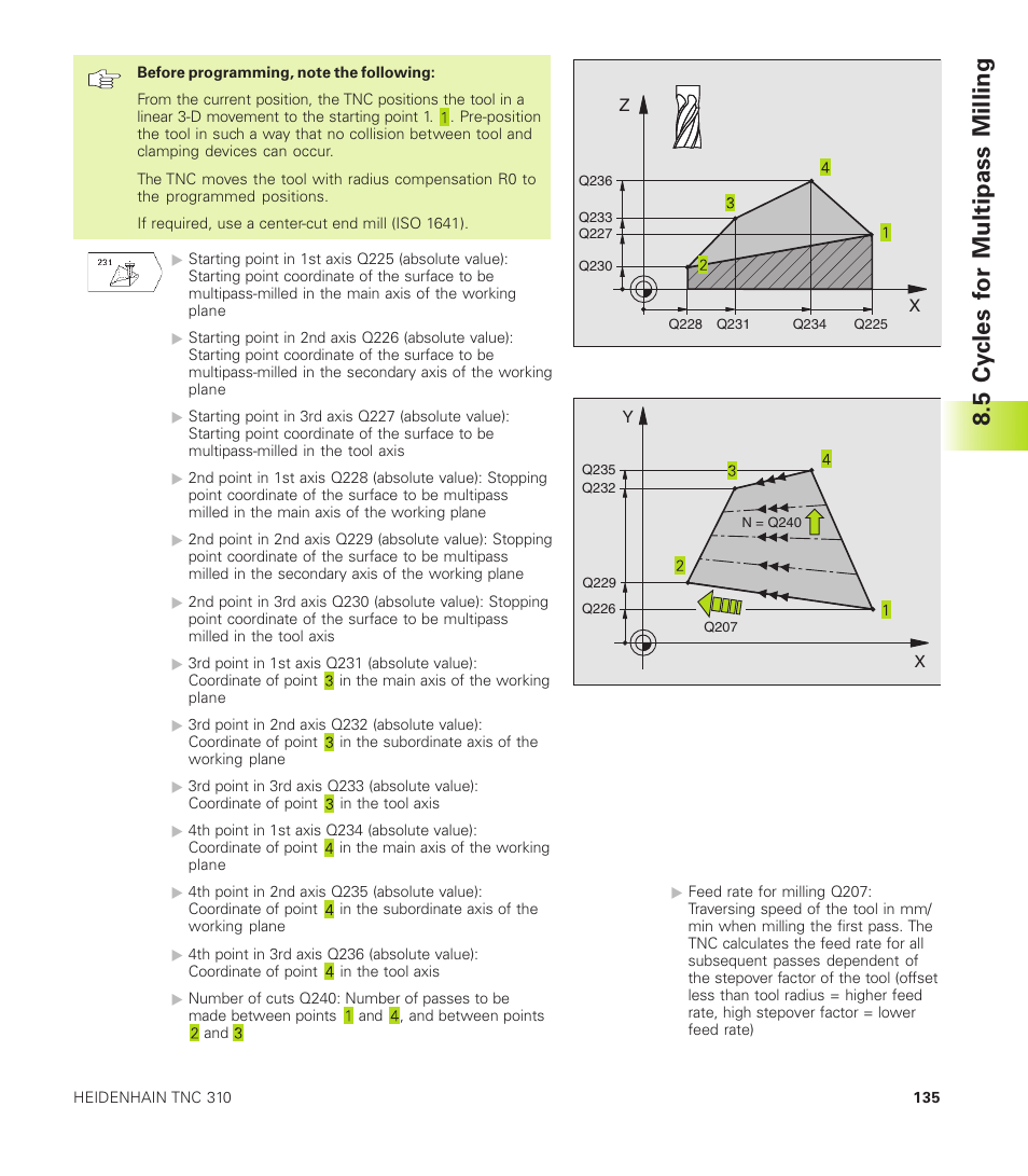 5 cycles for multipass milling | HEIDENHAIN TNC 310 (286 140) User Manual | Page 147 / 250