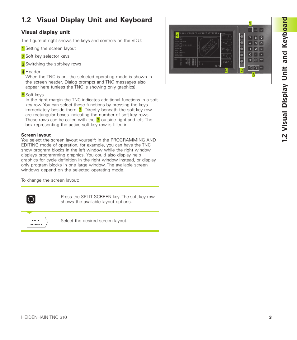 2 visual display unit and keyboard, 2 v isual displa y unit and k e yboar d | HEIDENHAIN TNC 310 (286 140) User Manual | Page 15 / 250