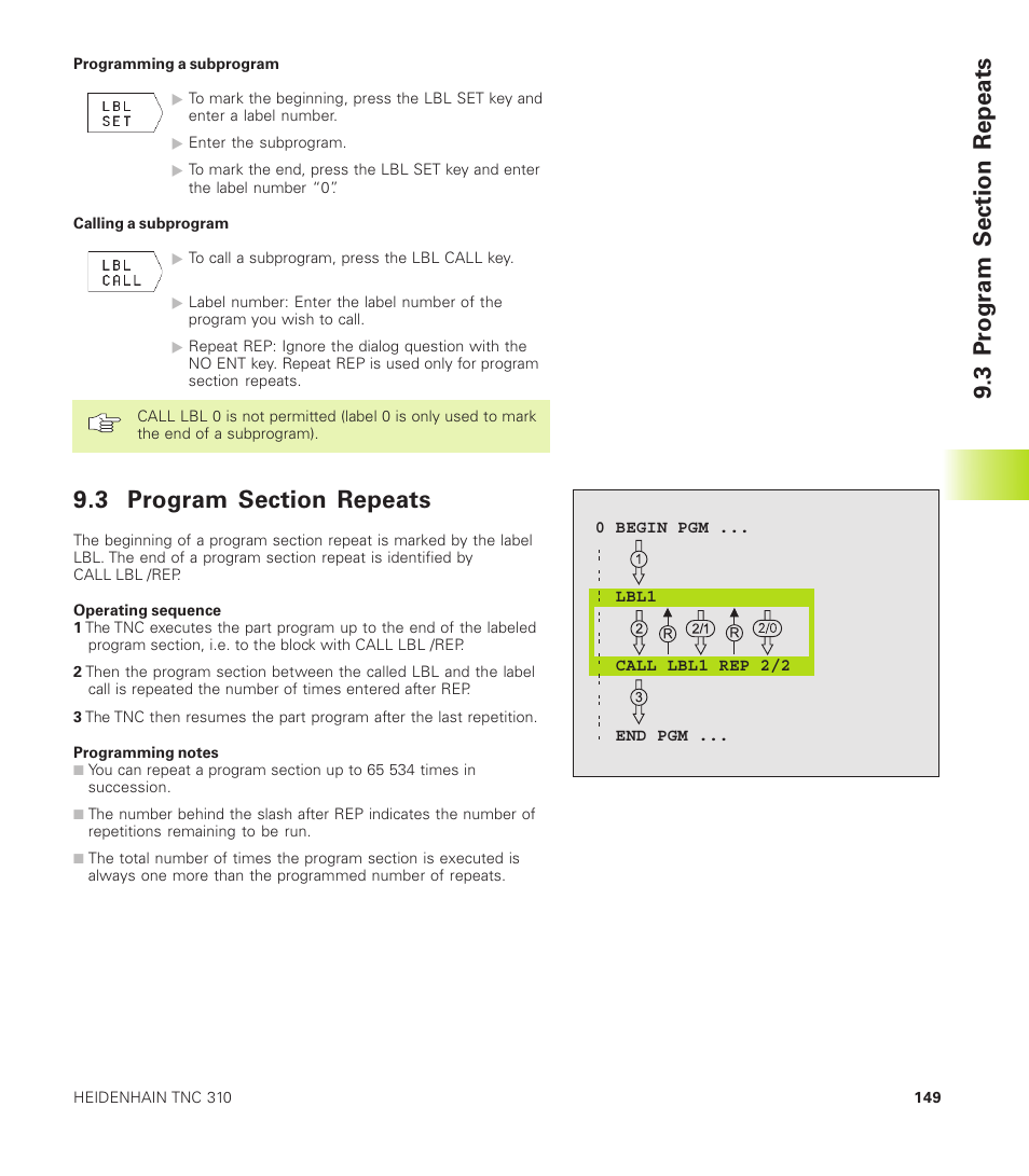 3 program section repeats | HEIDENHAIN TNC 310 (286 140) User Manual | Page 161 / 250
