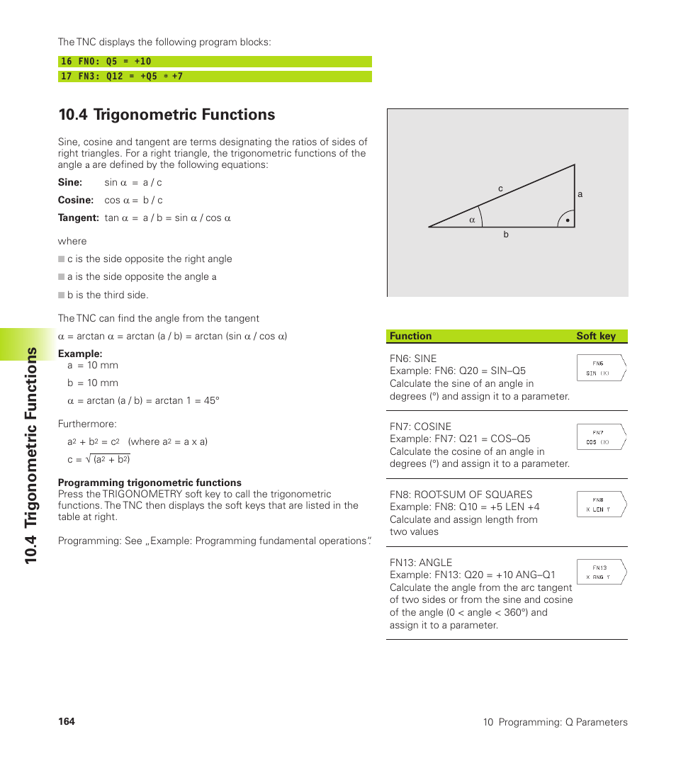 4 trigonometric functions, 4 tr ig onometr ic f unctions | HEIDENHAIN TNC 310 (286 140) User Manual | Page 176 / 250