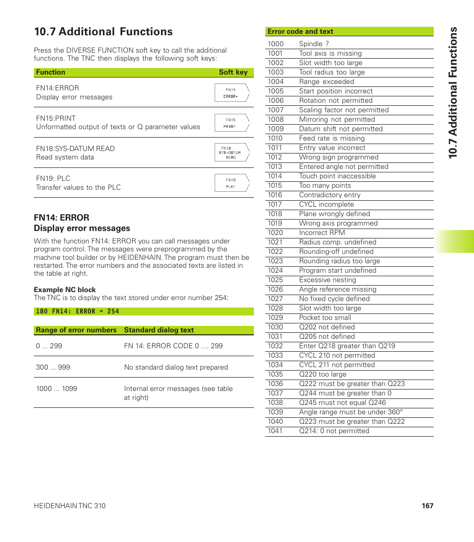 7 additional functions, 7 a dditional f unctions | HEIDENHAIN TNC 310 (286 140) User Manual | Page 179 / 250