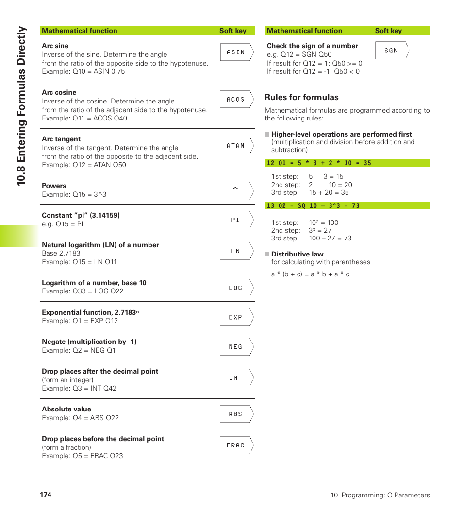 8 ent er ing f o rmulas dir ectly | HEIDENHAIN TNC 310 (286 140) User Manual | Page 186 / 250