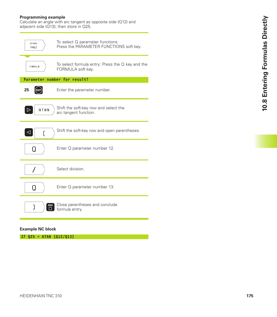 8 ent er ing f o rmulas dir ectly | HEIDENHAIN TNC 310 (286 140) User Manual | Page 187 / 250