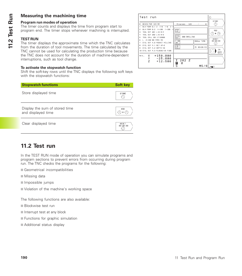 2 test run, 11 .2 t est run | HEIDENHAIN TNC 310 (286 140) User Manual | Page 202 / 250