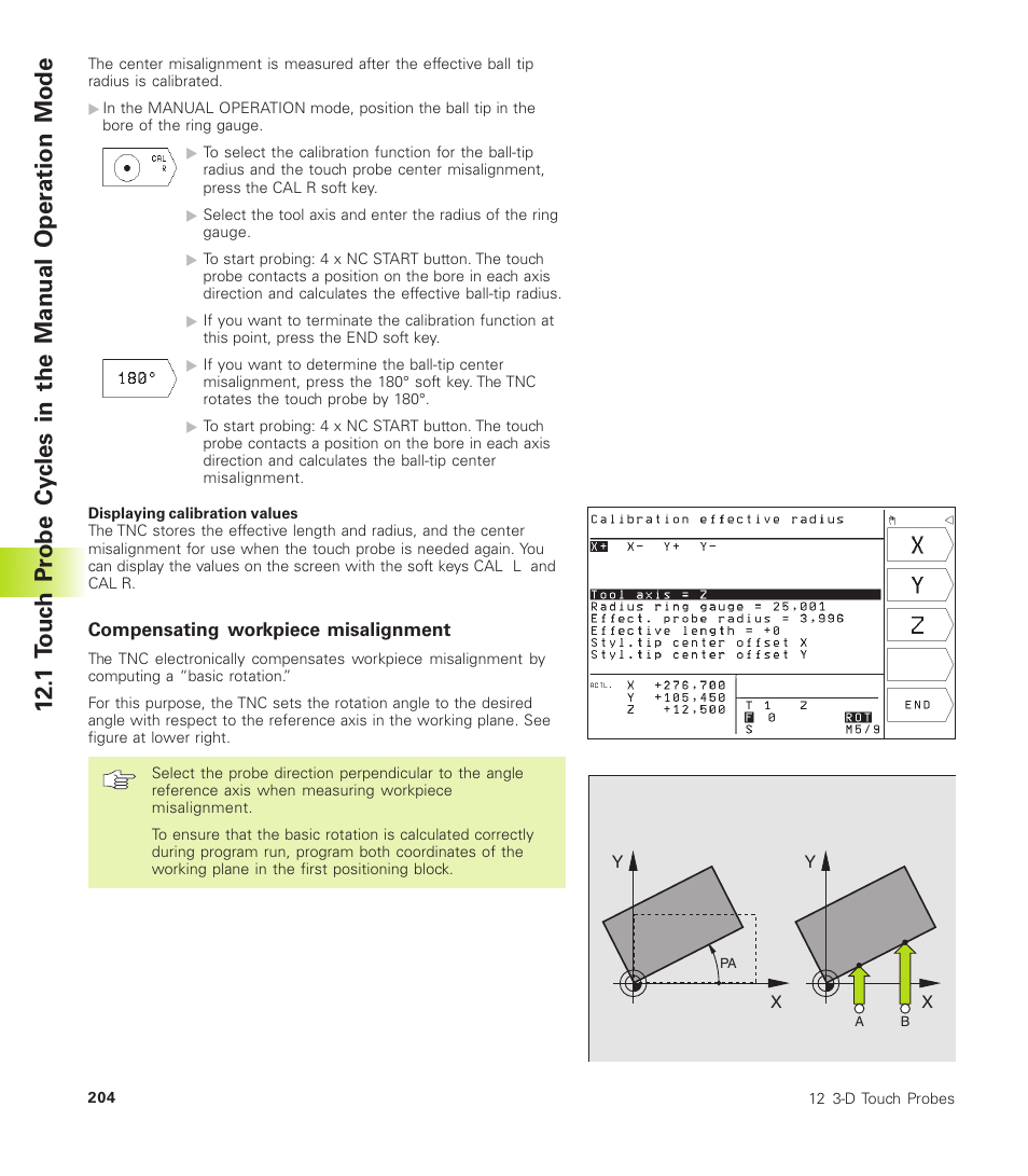 Compensating workpiece misalignment | HEIDENHAIN TNC 310 (286 140) User Manual | Page 216 / 250