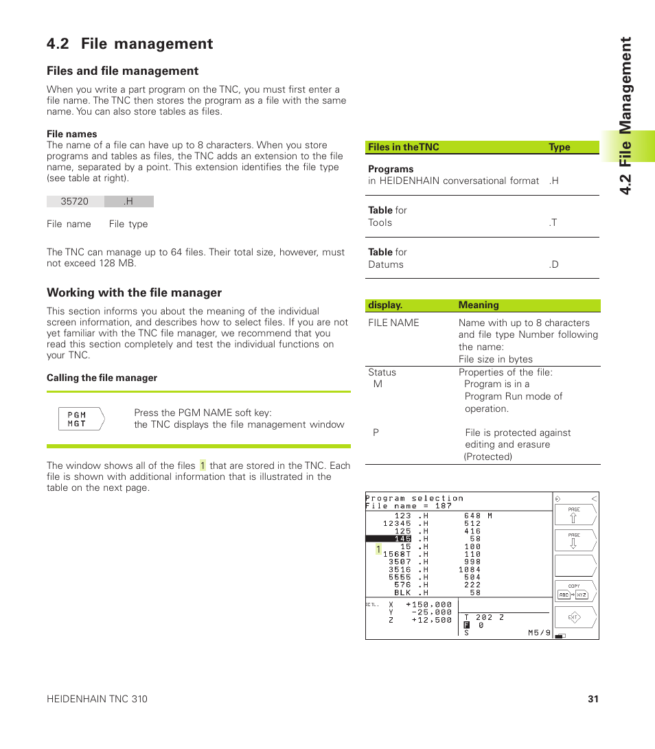 2 file management | HEIDENHAIN TNC 310 (286 140) User Manual | Page 43 / 250