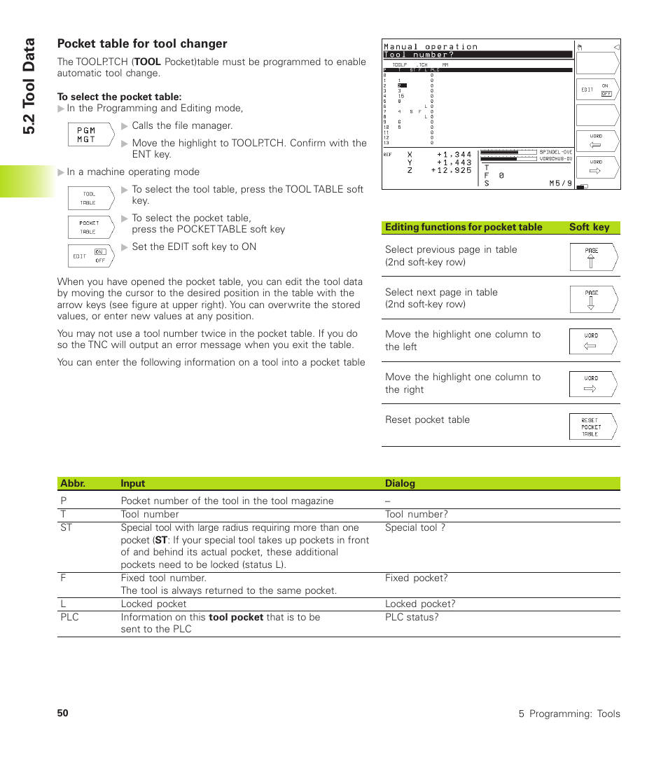 2 t ool d a ta | HEIDENHAIN TNC 310 (286 140) User Manual | Page 62 / 250