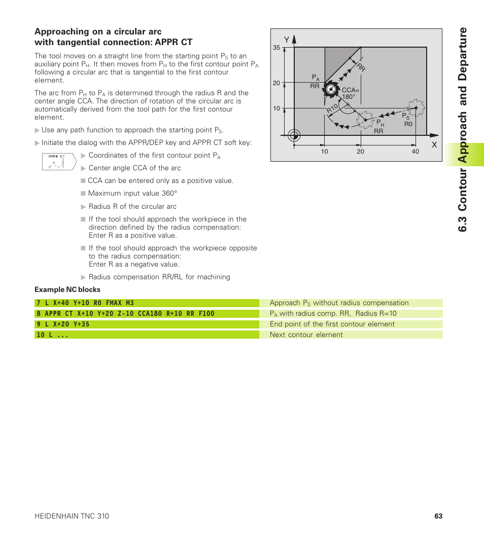 3 cont our appr oac h and depar tu re | HEIDENHAIN TNC 310 (286 140) User Manual | Page 75 / 250
