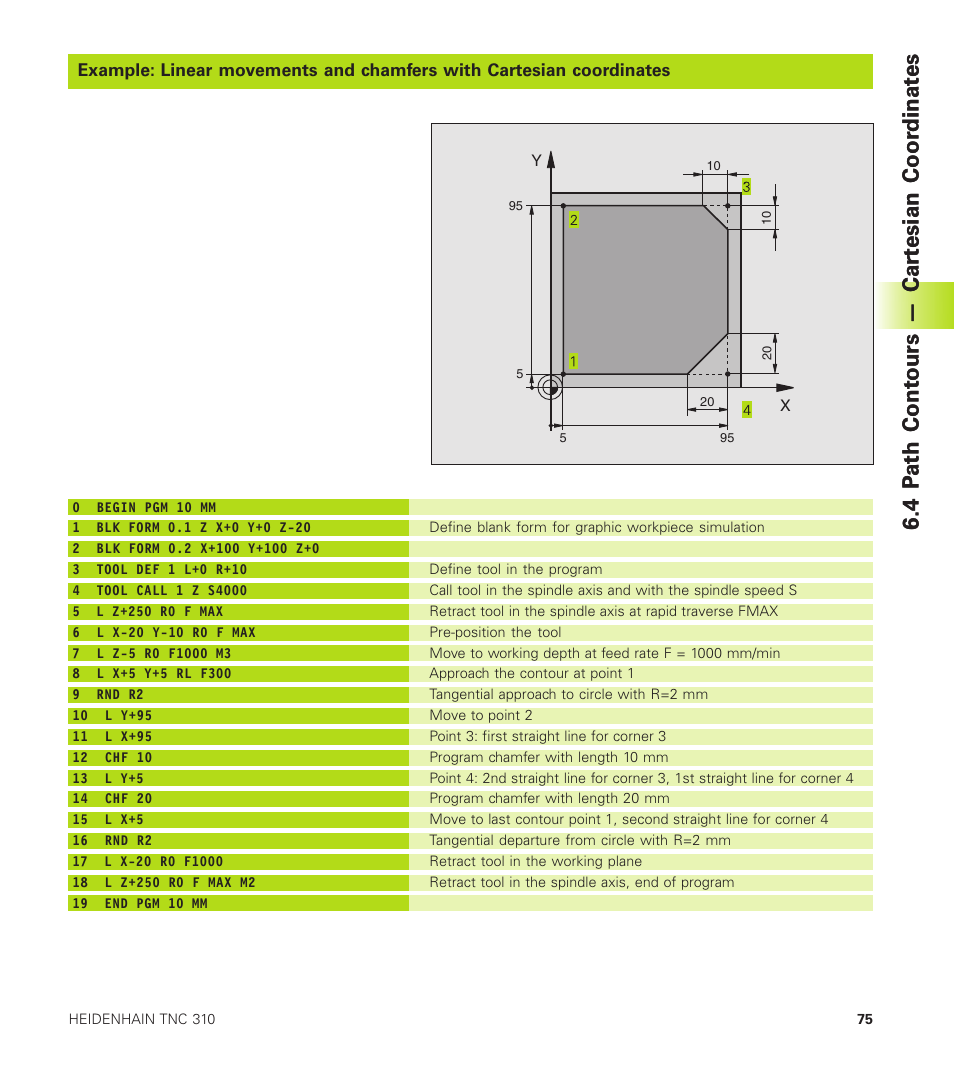 4 p ath cont ours — car tesian coor dinat es | HEIDENHAIN TNC 310 (286 140) User Manual | Page 87 / 250