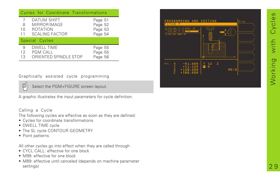 2 9 w orking with c y cles | HEIDENHAIN TNC 310 (286 140) Pilot User Manual | Page 29 / 60