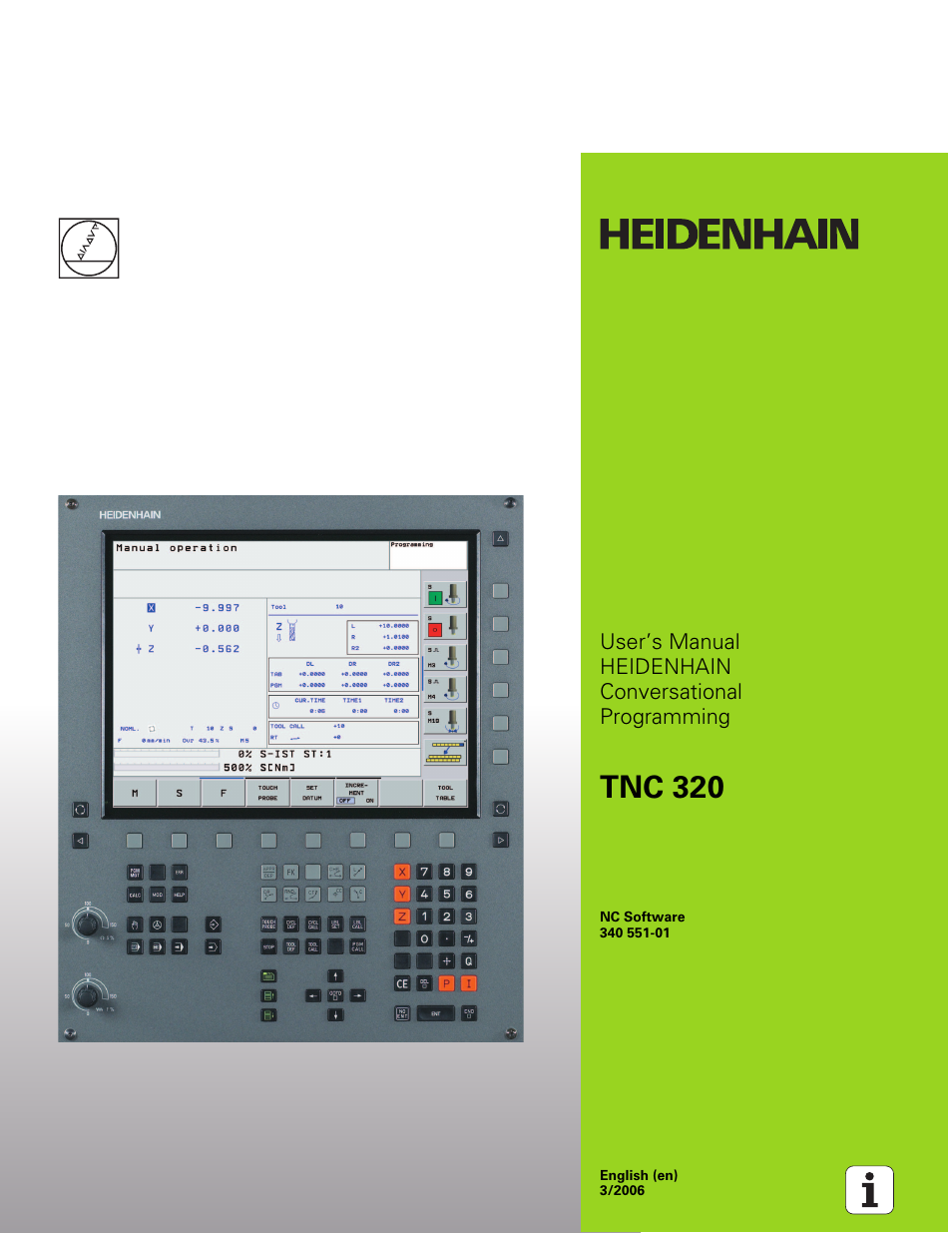 HEIDENHAIN TNC 320 (340 551-01) User Manual | 463 pages