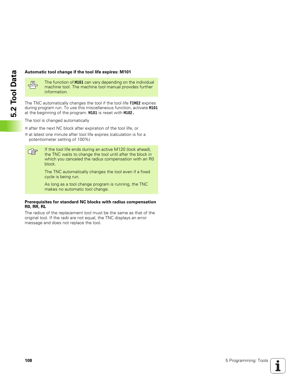 2 t o ol d a ta | HEIDENHAIN TNC 320 (340 551-01) User Manual | Page 108 / 463