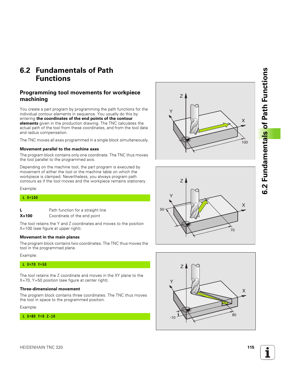 2 fundamentals of path functions, Programming tool movements for workpiece machining | HEIDENHAIN TNC 320 (340 551-01) User Manual | Page 115 / 463