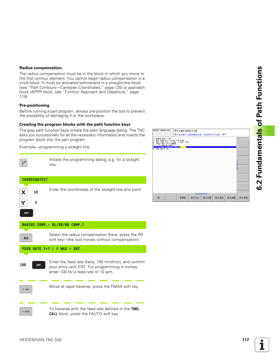 2 f undamentals of p a th f u nctions | HEIDENHAIN TNC 320 (340 551-01) User Manual | Page 117 / 463