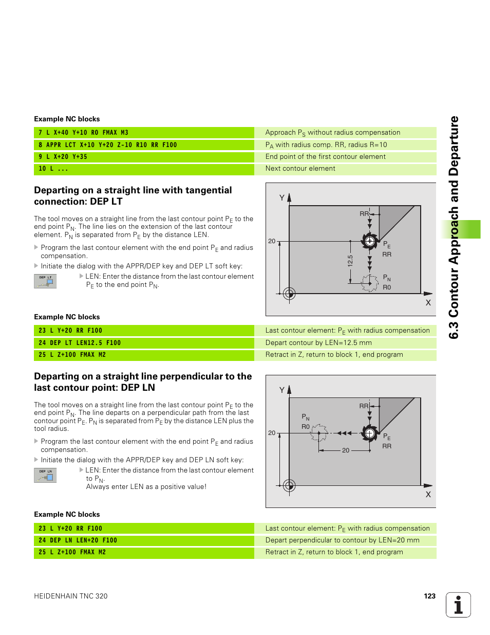 3 cont our appr oac h and depar tur e | HEIDENHAIN TNC 320 (340 551-01) User Manual | Page 123 / 463