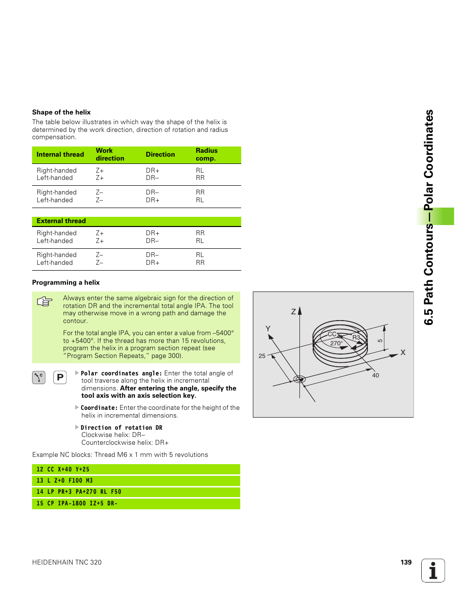 5 p a th cont ours—p olar coor dinat e s | HEIDENHAIN TNC 320 (340 551-01) User Manual | Page 139 / 463