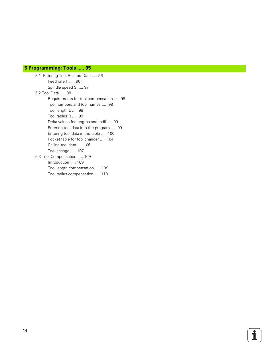 5 programming: tools, Programming: tools | HEIDENHAIN TNC 320 (340 551-01) User Manual | Page 14 / 463