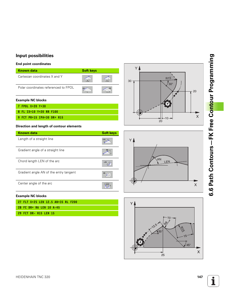 Input possibilities | HEIDENHAIN TNC 320 (340 551-01) User Manual | Page 147 / 463