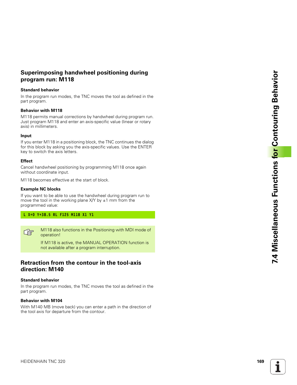 HEIDENHAIN TNC 320 (340 551-01) User Manual | Page 169 / 463