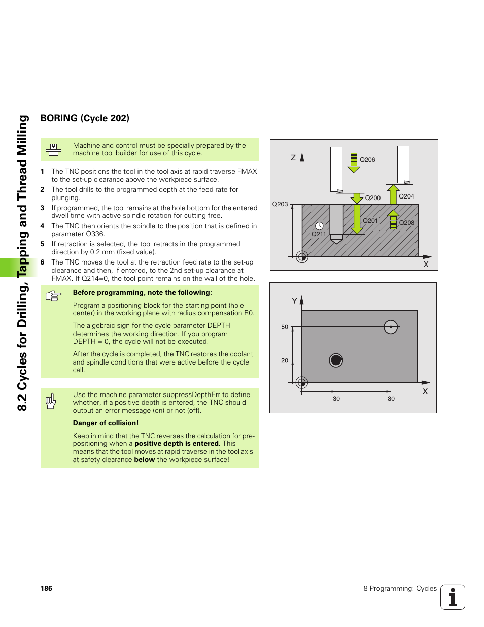 Boring (cycle 202) | HEIDENHAIN TNC 320 (340 551-01) User Manual | Page 186 / 463