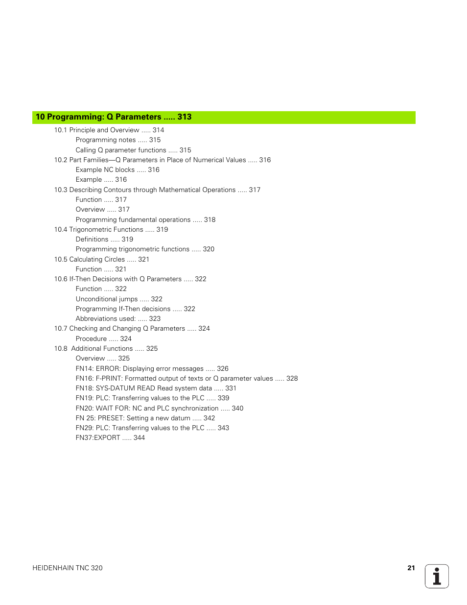 10 programming: q parameters, Programming: q parameters | HEIDENHAIN TNC 320 (340 551-01) User Manual | Page 21 / 463