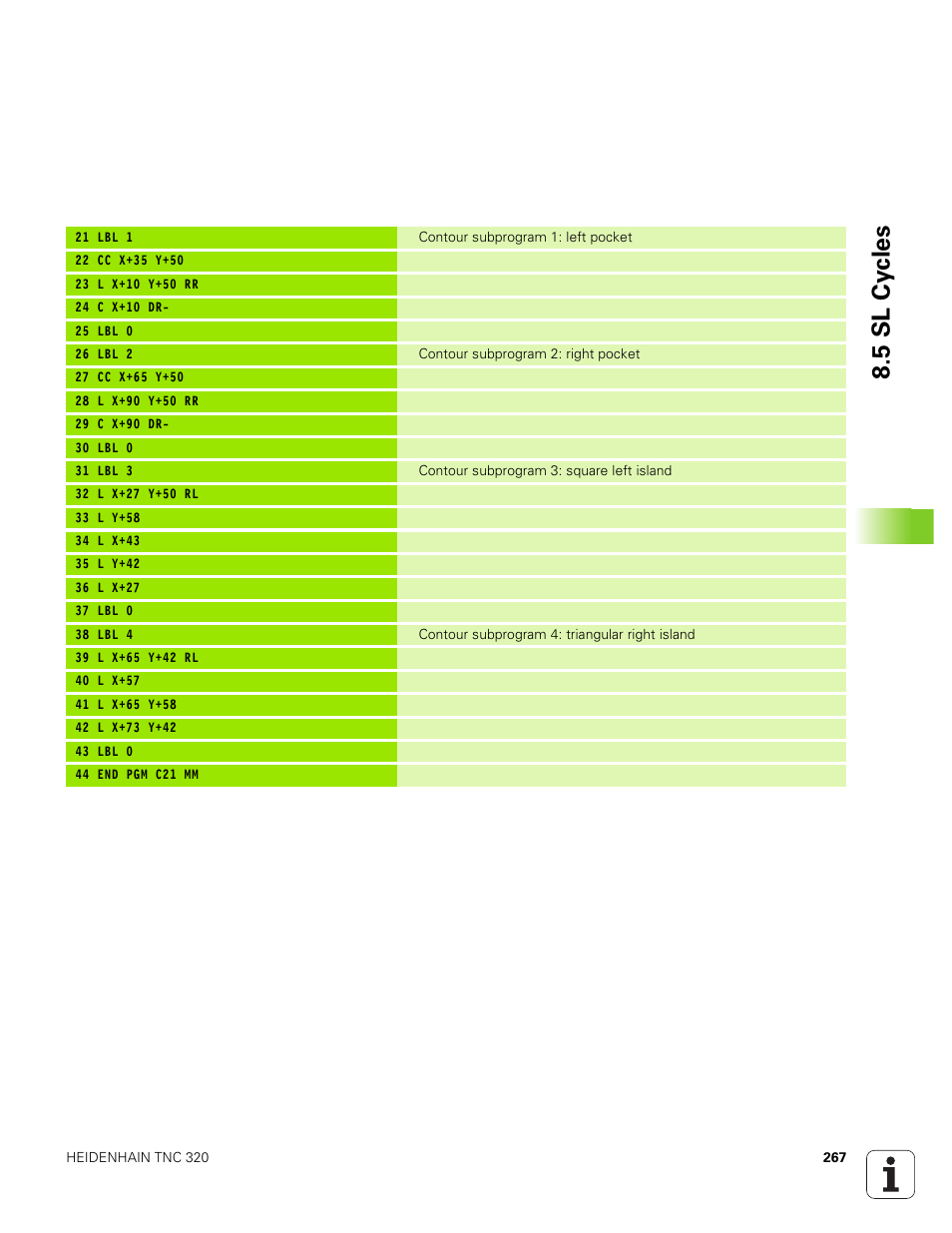 5 sl cy cles | HEIDENHAIN TNC 320 (340 551-01) User Manual | Page 267 / 463