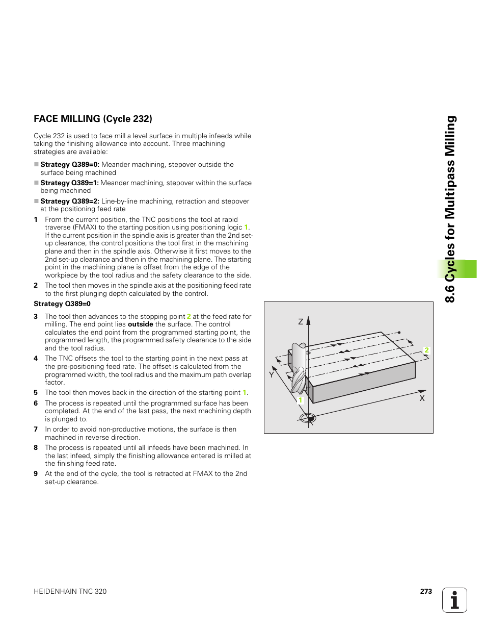 Face milling (cycle 232) | HEIDENHAIN TNC 320 (340 551-01) User Manual | Page 273 / 463