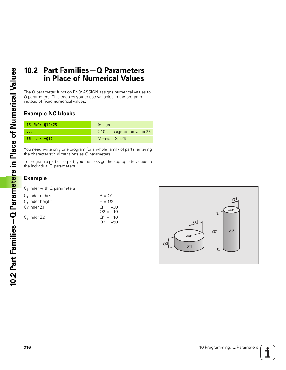 Example nc blocks, Example | HEIDENHAIN TNC 320 (340 551-01) User Manual | Page 316 / 463