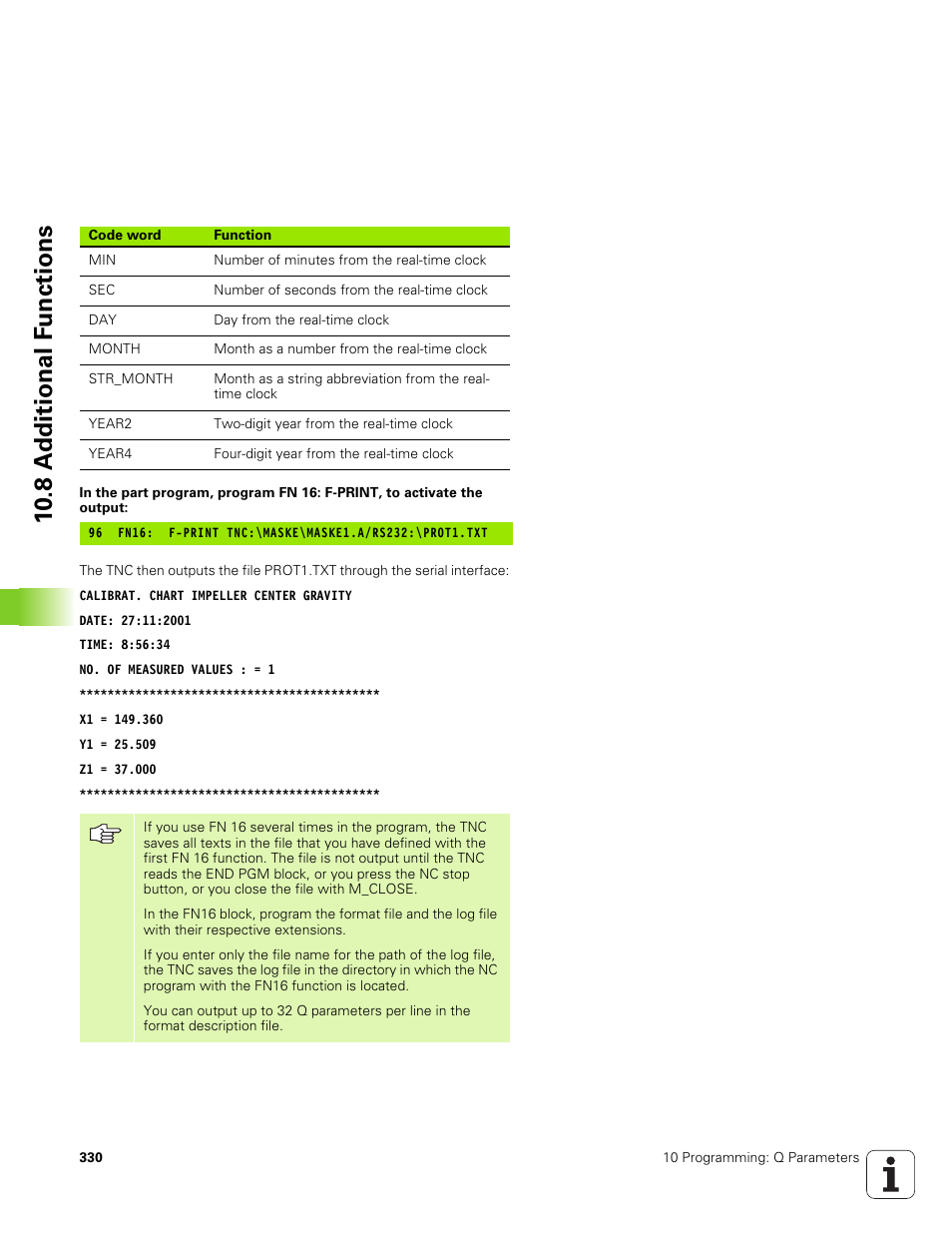 10 .8 a d ditional f u nctions | HEIDENHAIN TNC 320 (340 551-01) User Manual | Page 330 / 463