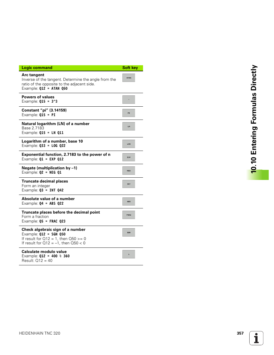 10 .1 0 ent e ri ng f o rm ulas dir e ctly | HEIDENHAIN TNC 320 (340 551-01) User Manual | Page 357 / 463