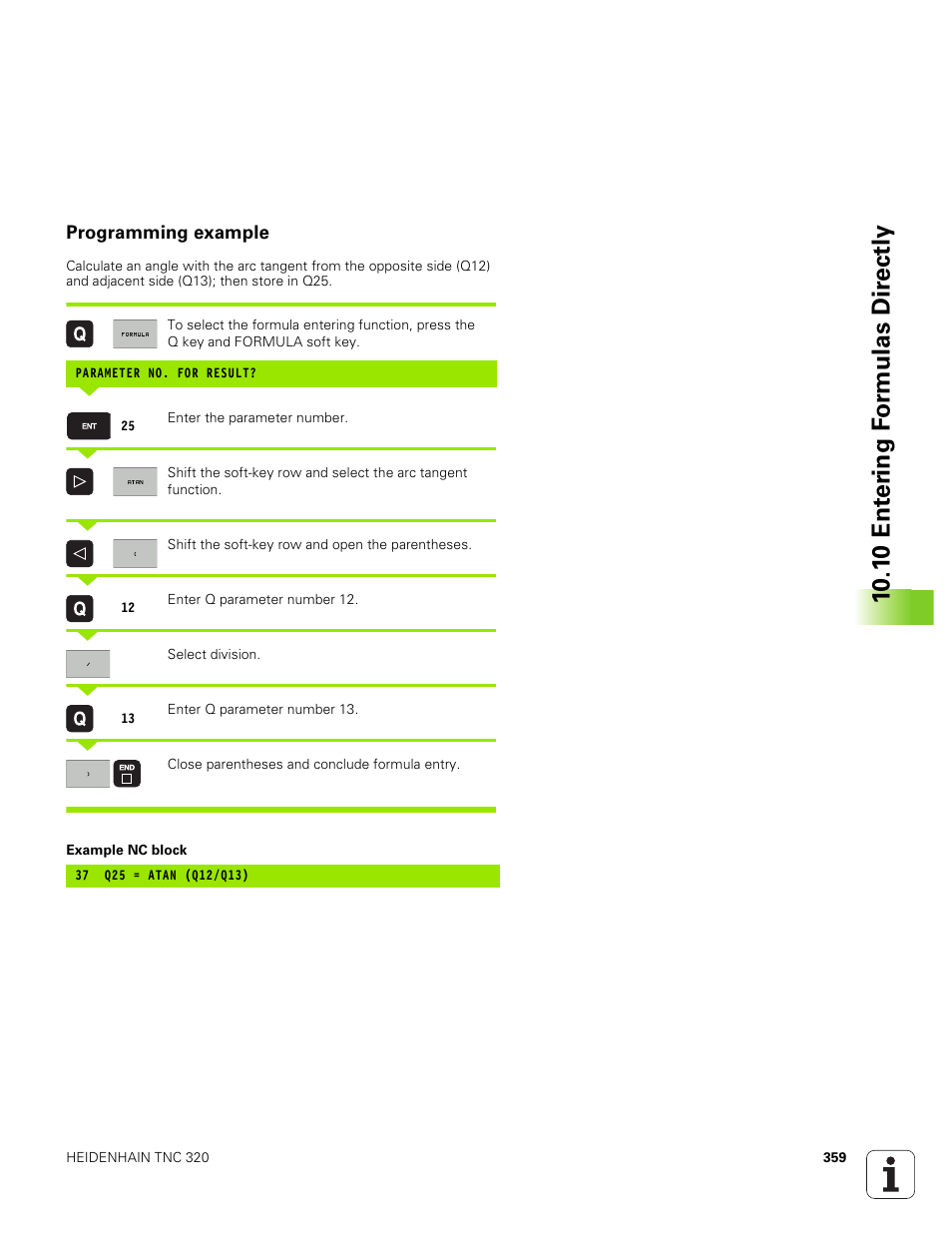 Programming example, 10 .1 0 ent e ri ng f o rm ulas dir e ctly | HEIDENHAIN TNC 320 (340 551-01) User Manual | Page 359 / 463