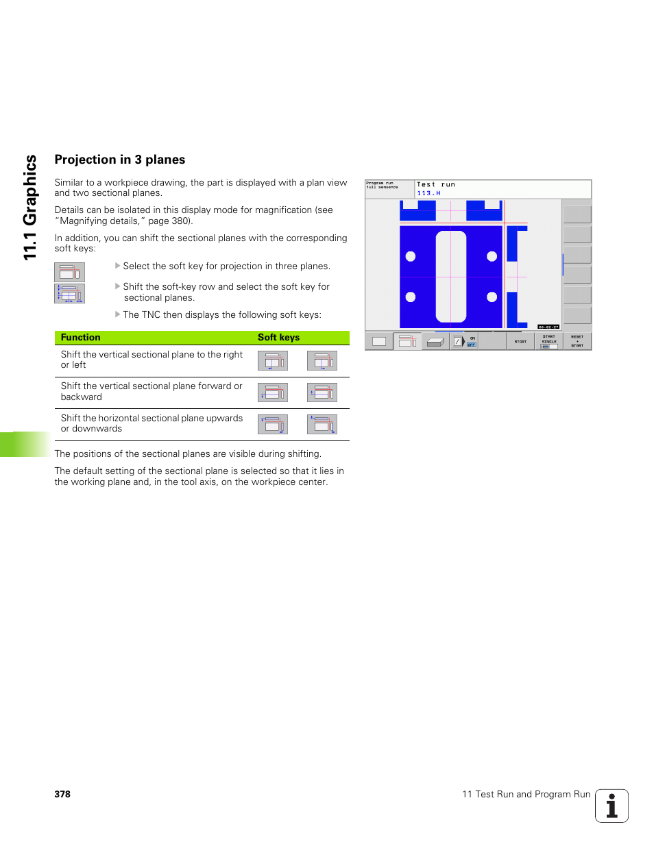 Projection in 3 planes, 1 gr aphics | HEIDENHAIN TNC 320 (340 551-01) User Manual | Page 378 / 463