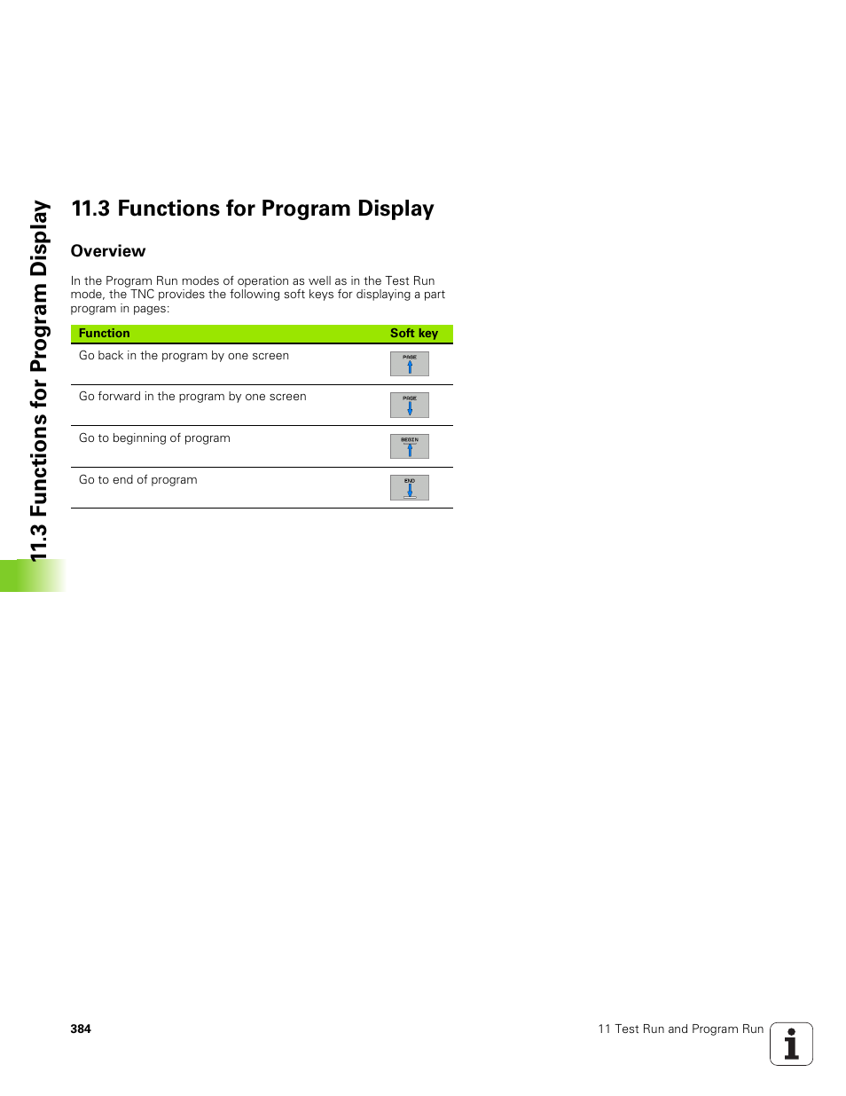 3 functions for program display, Overview | HEIDENHAIN TNC 320 (340 551-01) User Manual | Page 384 / 463