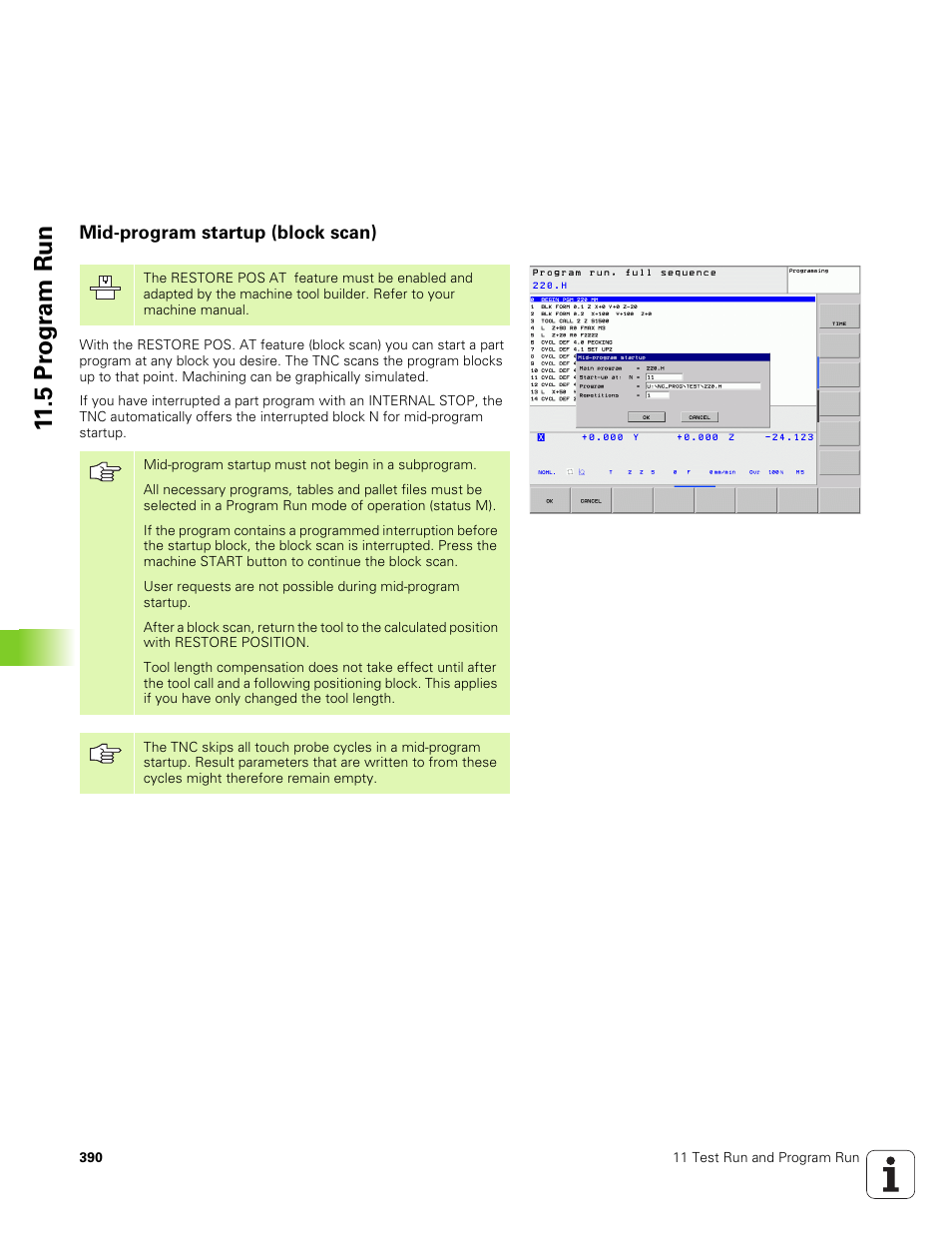 Mid-program startup (block scan), 5 pr ogr a m run | HEIDENHAIN TNC 320 (340 551-01) User Manual | Page 390 / 463