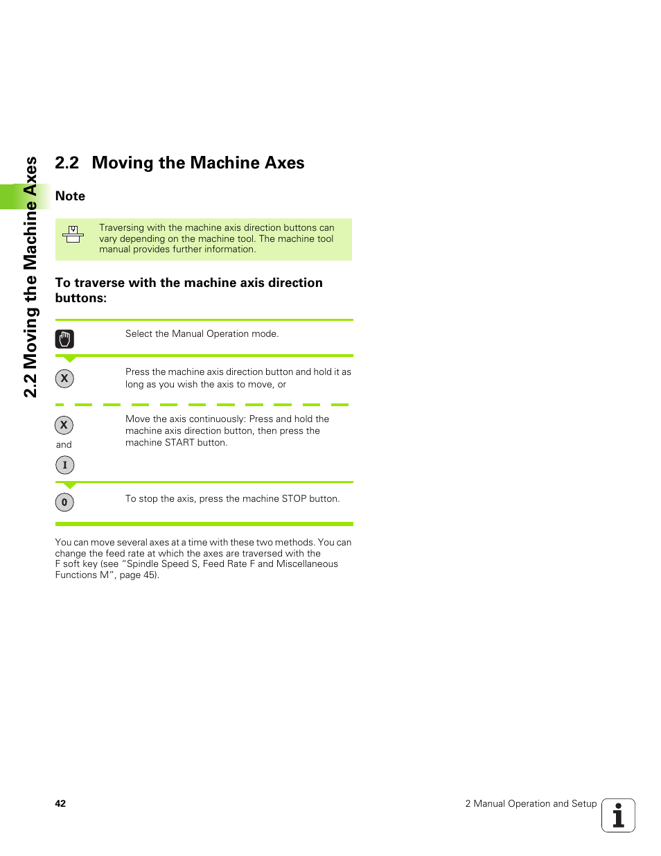 2 moving the machine axes, Note | HEIDENHAIN TNC 320 (340 551-01) User Manual | Page 42 / 463