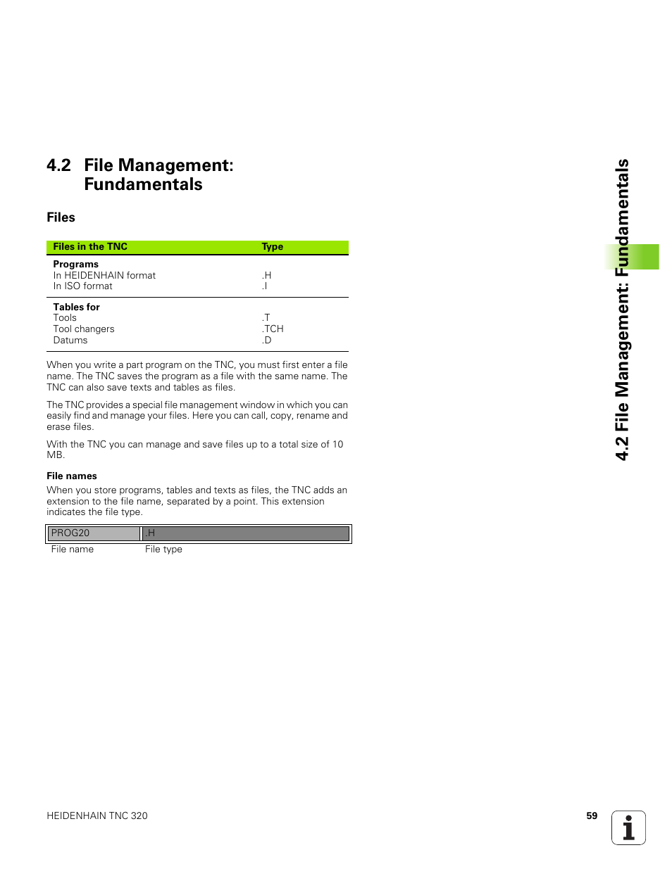 2 file management: fundamentals, Files | HEIDENHAIN TNC 320 (340 551-01) User Manual | Page 59 / 463