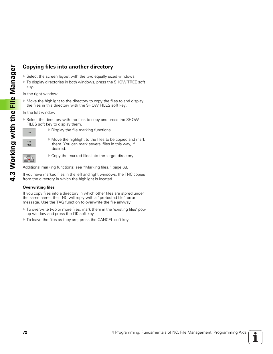 Copying files into another directory, 3 w o rk ing with the file manag e r | HEIDENHAIN TNC 320 (340 551-01) User Manual | Page 72 / 463