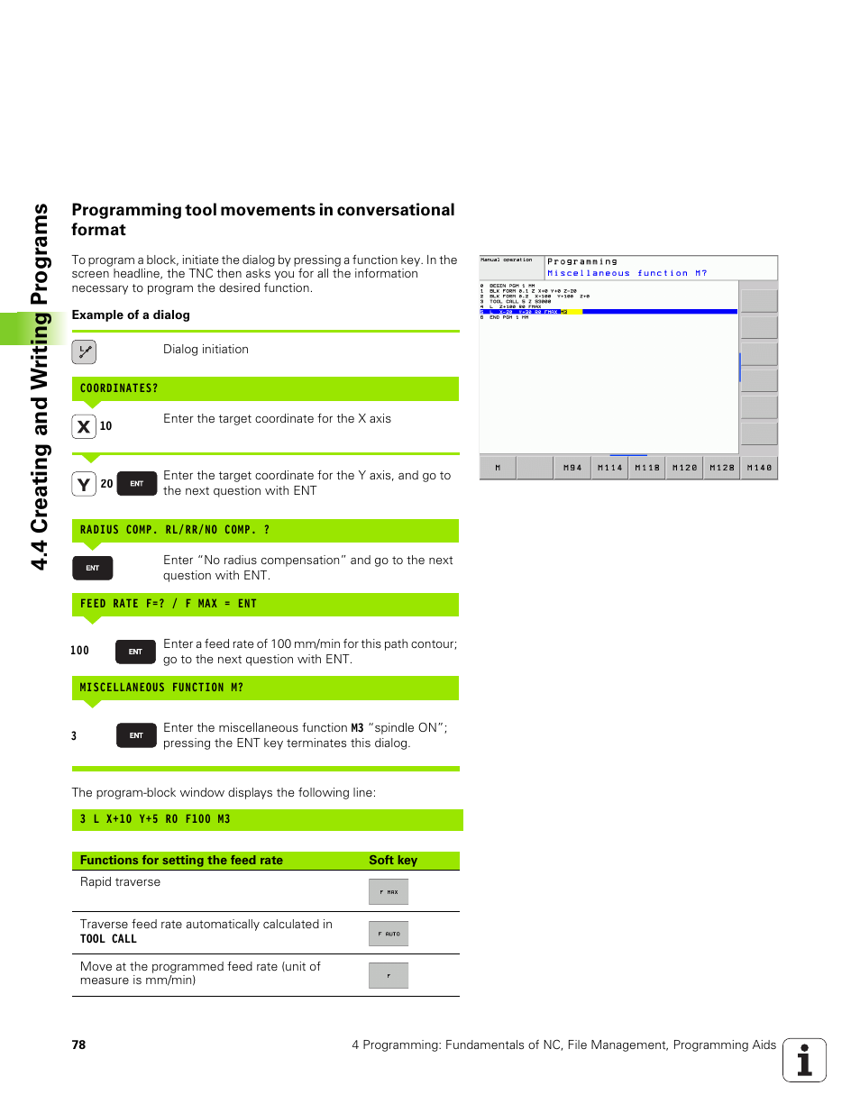 4 cr eating and w riting pr ogr ams | HEIDENHAIN TNC 320 (340 551-01) User Manual | Page 78 / 463