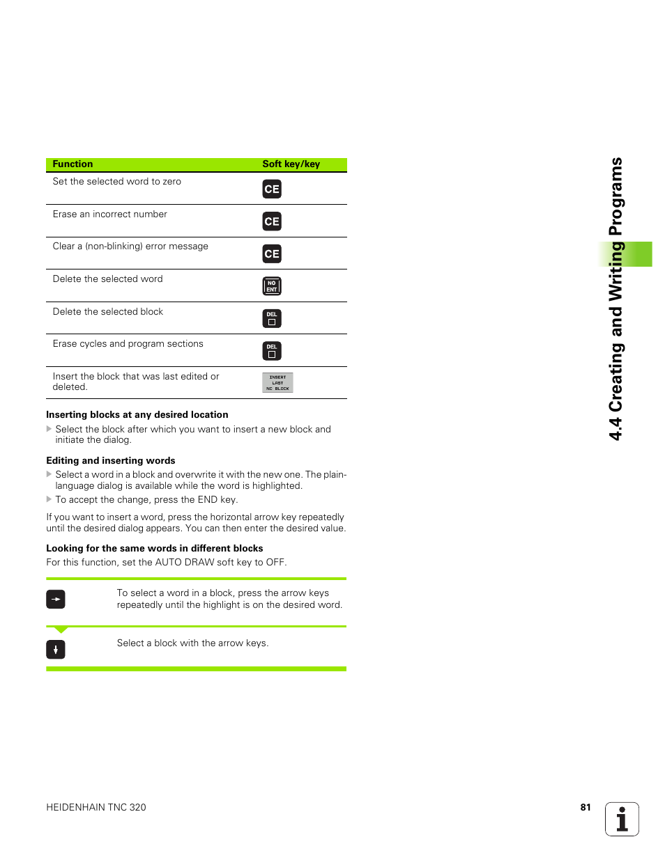 4 cr eating and w riting pr ogr ams | HEIDENHAIN TNC 320 (340 551-01) User Manual | Page 81 / 463