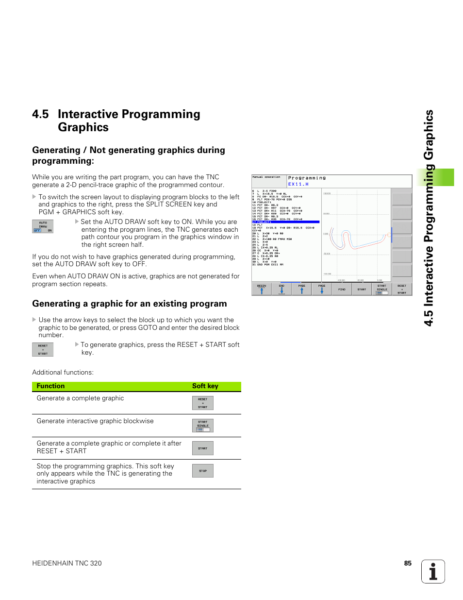 5 interactive programming graphics, Generating a graphic for an existing program | HEIDENHAIN TNC 320 (340 551-01) User Manual | Page 85 / 463