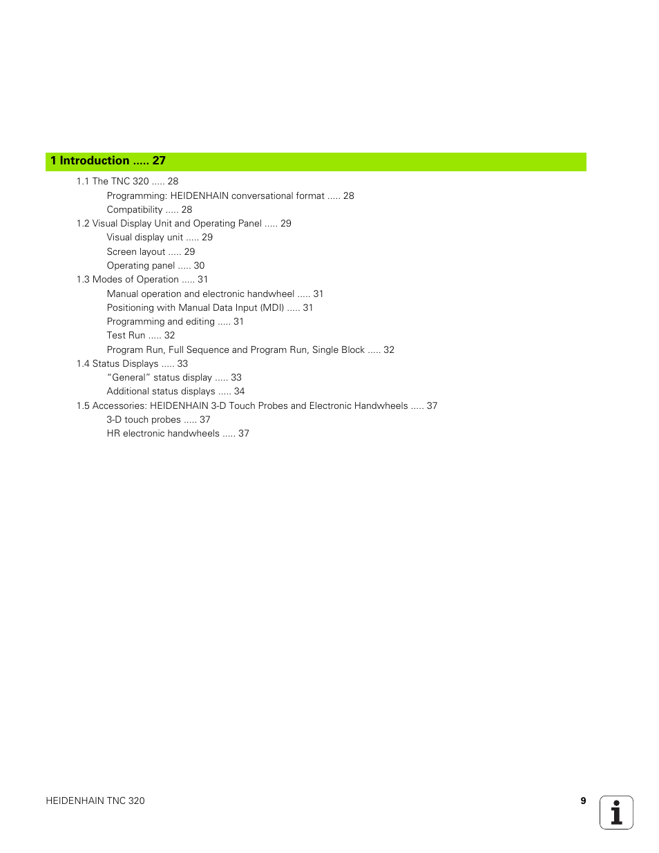 1 introduction, Introduction | HEIDENHAIN TNC 320 (340 551-01) User Manual | Page 9 / 463