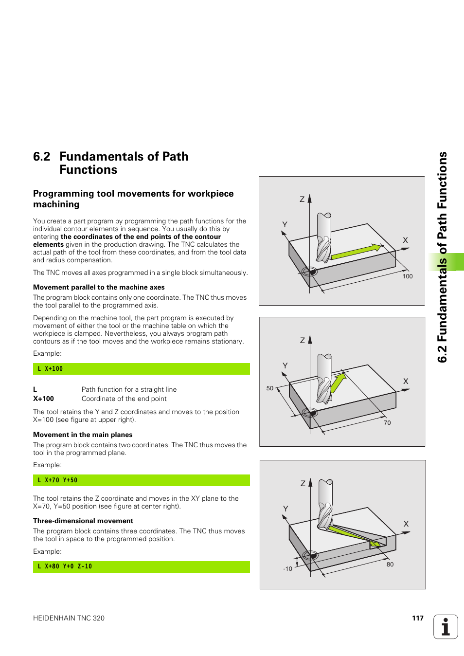 2 fundamentals of path functions, Programming tool movements for workpiece machining | HEIDENHAIN TNC 320 (340 551-02) User Manual | Page 117 / 493