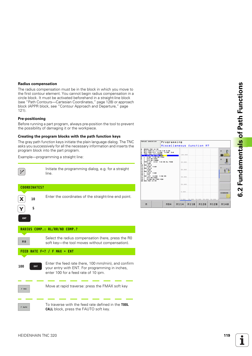 2 f u ndamentals of p a th f u nctions | HEIDENHAIN TNC 320 (340 551-02) User Manual | Page 119 / 493